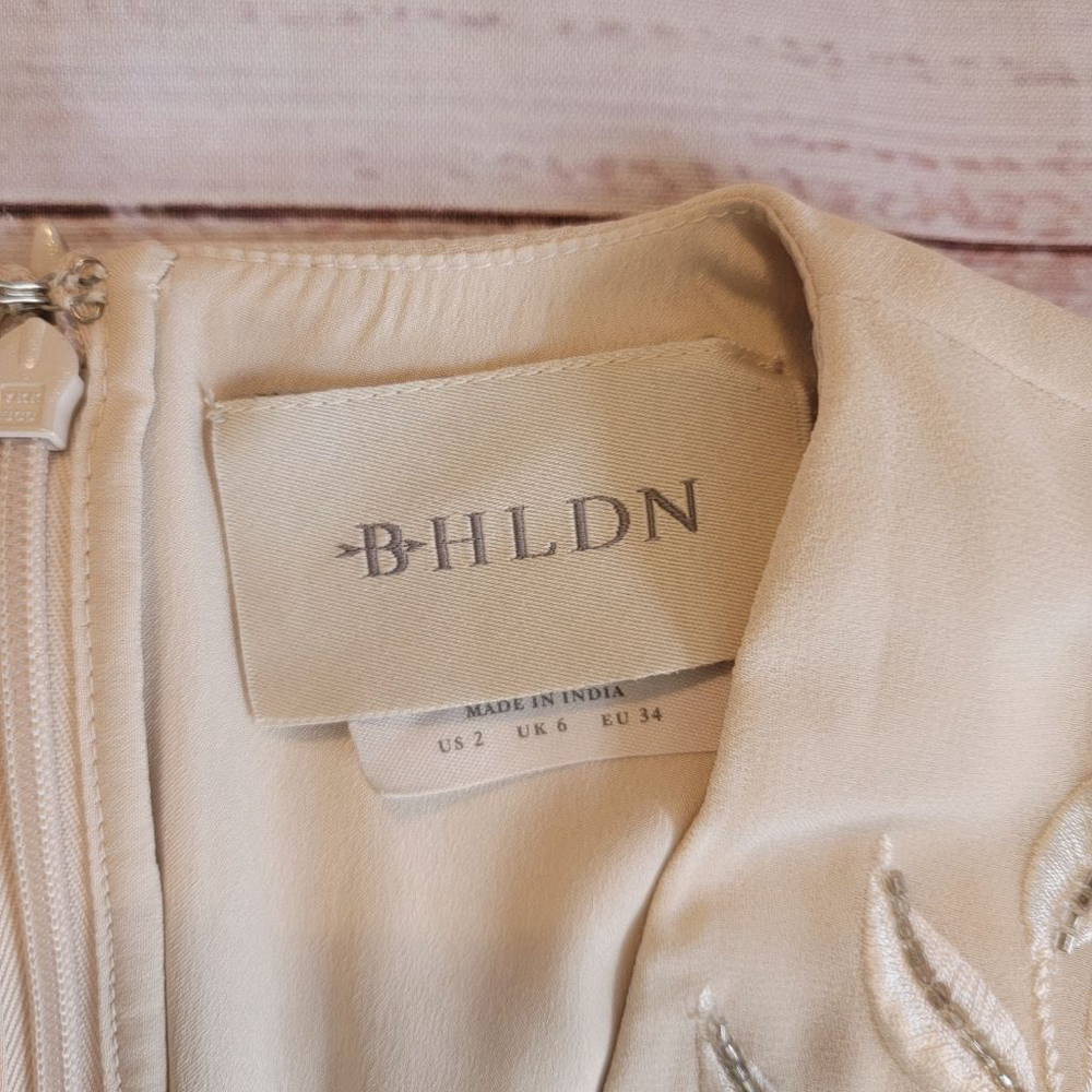 BHLDN Anthropologie Belize Embroidered A-Line Long Sleeve V-Neck Gown Size 2 NWT - Picture 6 of 12